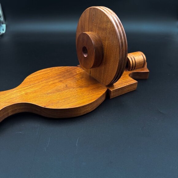 2 Vintage Solid Walnut Wood Wall Candle Holders Sconces Pair Handcrafted - Picture 4 of 7